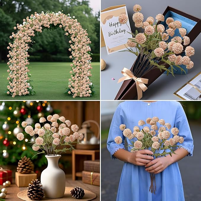 Fake Flowers, 10 Pack Bundles 50 Blossoms Artificial Flowers Perfect for Living Room Decor, Elegant Table Centerpieces & Modern Room Decor Aesthetic, Pink