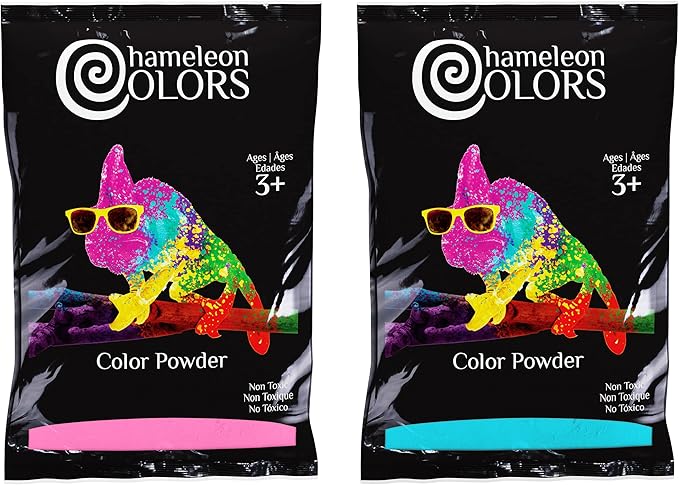 Chameleon Colors Blue & Pink Gender Reveal Powder - Two 1 lb Bags - Vibrant Blue & Pink Color - Powder for Baby Boy or Girl Gender Reveal - Easy-Open Bags - Easy Cleanup - Non-Toxic
