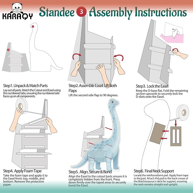 4PCS Dinosaur Birthday Party Decorations - 51.5 Inch Jungle Dinosaur Cardboard Cutouts with Stands, Dino Photo Booth Props for Birthday, Baby Shower, Jungle Safari Party Supplies