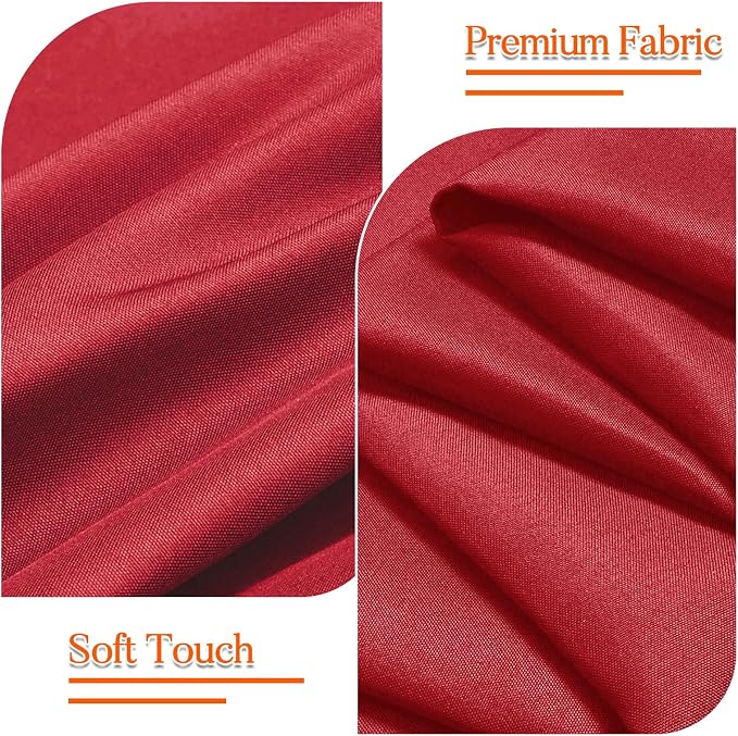 10 Pack Red Round Tablecloth 120 Inch Round Table Cloth Wrinkle Resistant Red Tablecloth Washable and Reusable Polyester Fabric Table Covers for Banquet Wedding Party Dining Buffet