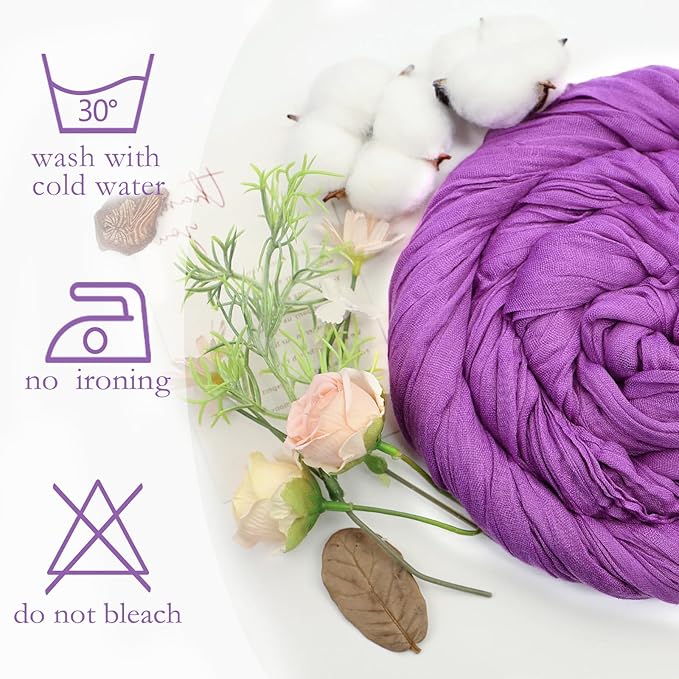 8 Pack Purple Cheesecloth Table Runner 10ft Boho Gauze Fabric 120 Inch Cheese Cloth Table Runner Rustic Sheer for Spring Holiday Baby Shower Party Décor Home Wedding Decoration