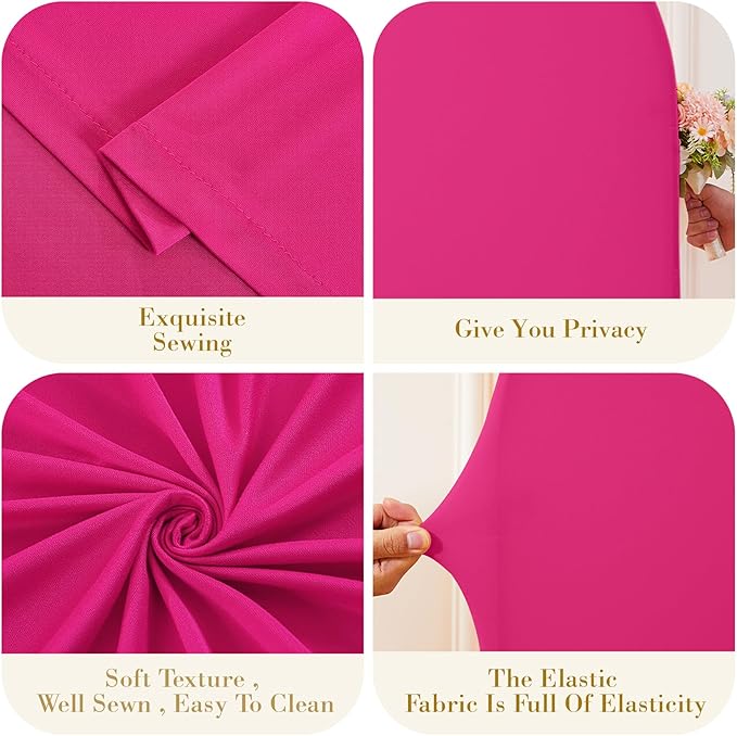 Hot Pink Arch Cover 2 Set-7.2FT, 6FT Arch Backdrop Cover Spandex Fitted Wedding Arch Stand Covers for Bridal Shower Baby Shower Birthday Party Ceremony Banquet Photo Background Decorations