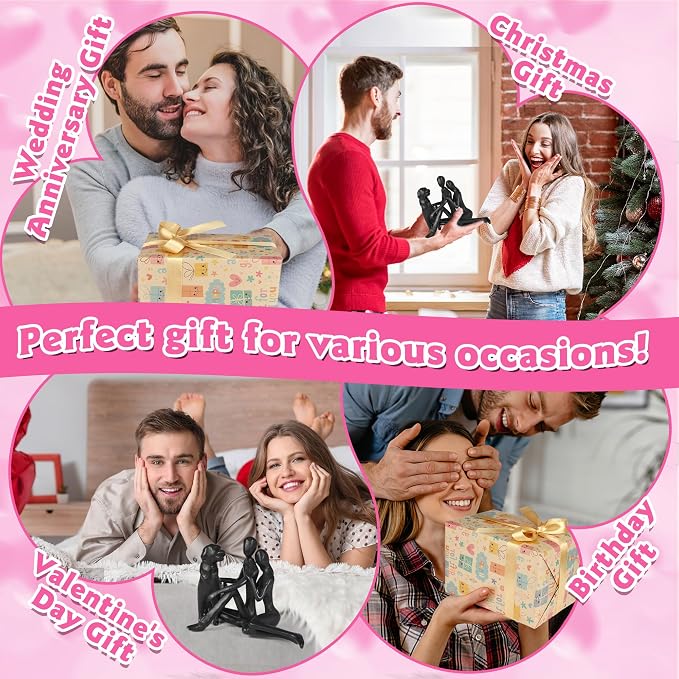 Kresecioo Sweet Couple & Dog Statue Cast Iron Sculpture Decor, Wedding Anniversary Love Gifts for Couple Women Men Wife Husband Her Him Girlfriend Boyfriend, Gifts for Wife Husband Birthday