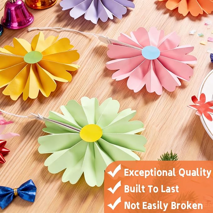 SUNBEAUTY 15PCS Cinco de Mayo Decorations Fiesta Paper Fans Party Decorations Paper Flowers for Wall Reusable Mexican Paper Flowers Hanging Paper Floral for Girls Women Birthday