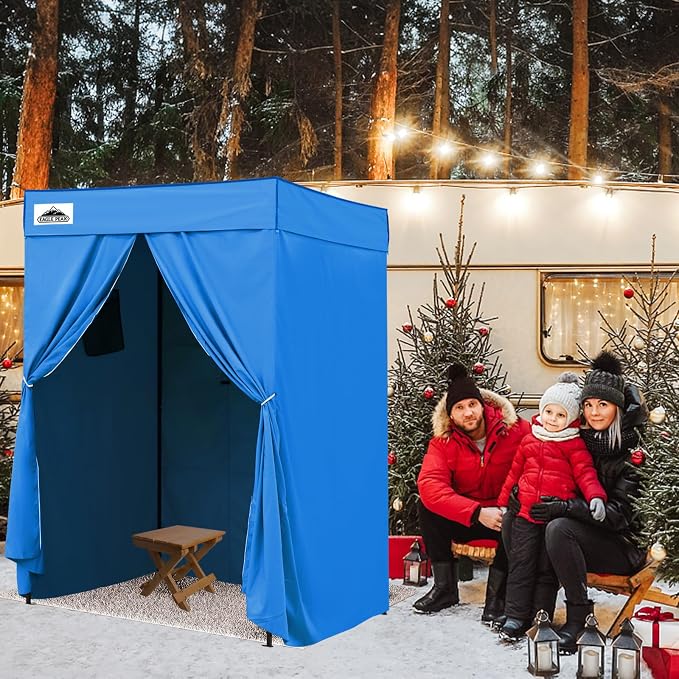EAGLE PEAK 5x5 Pop Up Changing Tent, Flat Top Changing Room, Light Blue | Portable, Privacy Tent, Pool Cabana, Dressing Room, Shower & Toilet Use, Opaque Fabric, Instant Setup, Photoshoots, Camping