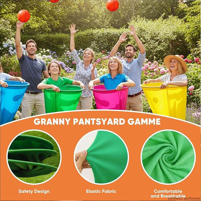 Granny Pants Yard Game Set for Adults - with Thickened Upgraded Bouncy Balls, Straps & Game Manual, Fun Outdoor Party Games for Family Backyard Gatherings（2pcs/4pcs）
