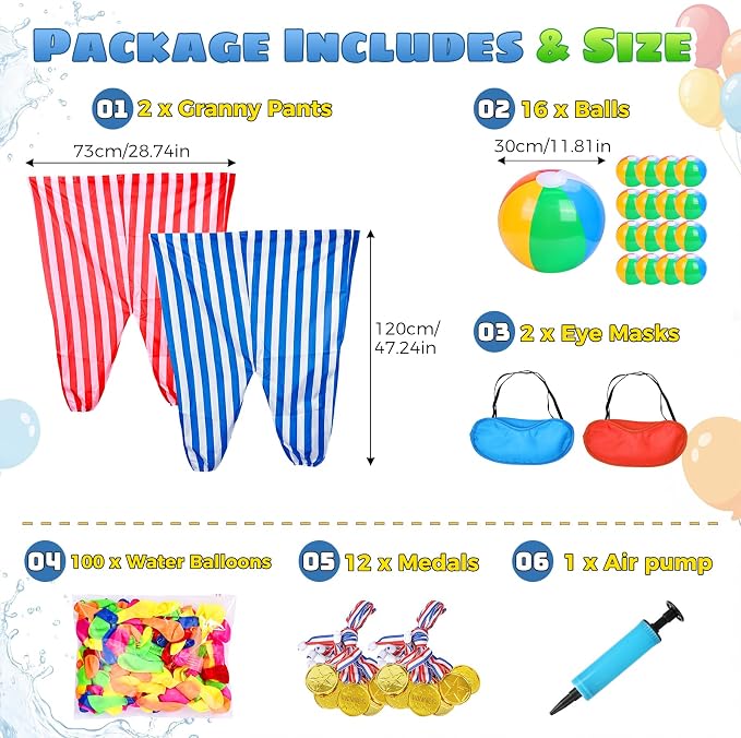 Granny Pants Yard Game Field Day Outdoor Giant Pants Games for Adults Kids Family Large Outside Lawn Backyard Carnival Picnic Camping Birthday Party Big Pants Tossing Game