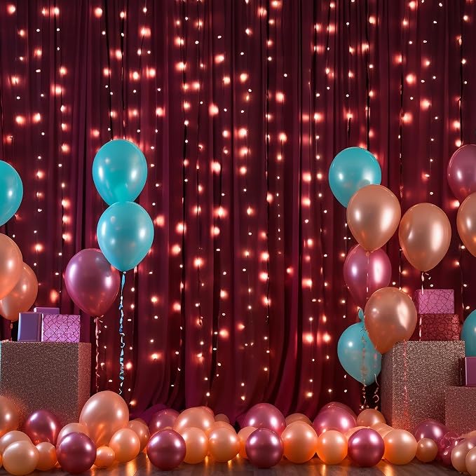 10x12 Burgundy Backdrop Curtains for Wedding Party Wrinkle Free Backdrops Curtain Drapes Fabric Decorations Maroon Photo Back Drop Cloth for Baby Shower Photography Stage Reception 5ft x 12ft,2 Panels