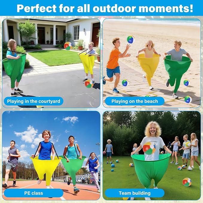yofit 24Pcs Granny Pants Yard Game Funny Field Day Outdoor Games for Adults Kids and Family Gaint Pant Set for Brithday Party Tossing Games Activities for Groups