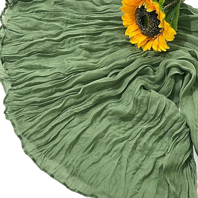 12Pack Sage Green Cheese Cloth Table Runner 10Ft Cheesecloth Table Runner Boho Gauze Table Runners Sage Green Wedding Decor for Party Bridal Shower Thanksgiving Christmas