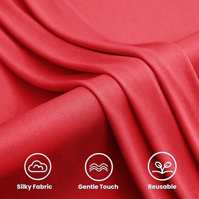 10ftx12ft Red Backdrop Curtains for Wedding-Wrinkle Free Backdrops Curtain Drapes Fabric Decorations Photo Back Drop Cloth for Baby Shower Photography 2Panels 12ft(H) x 5ft(W)