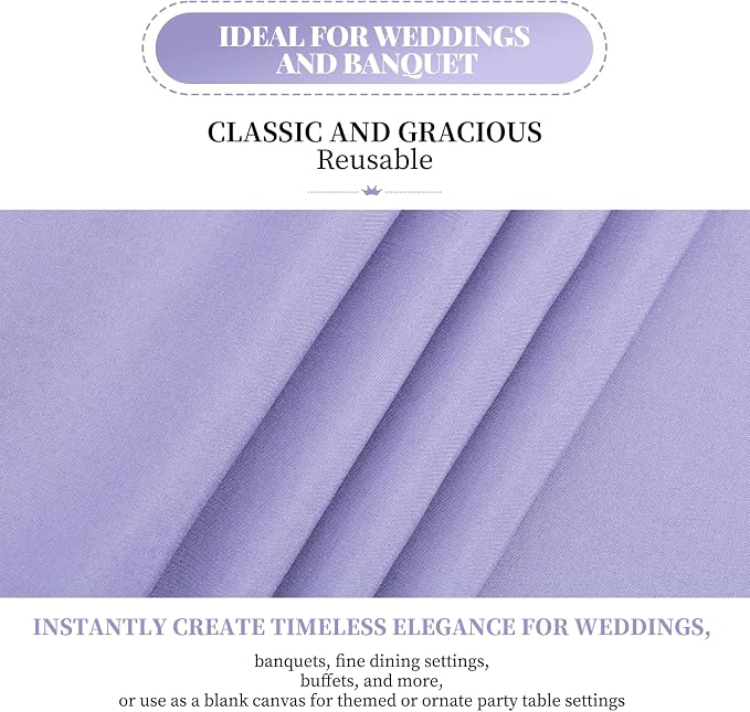 fani 8 Pack Polyester Round Tablecloth 90 Inch Lavender Circular Table Cloth, Stain and Wrinkle Resistant Washable Round Table Cover for Wedding Party Kitchen Dining Table Buffet Parties Camping