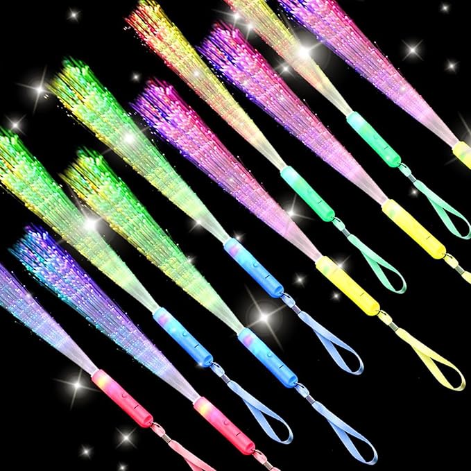 60 Pack Fiber Optic Wands,LED Light Up Wands with 3 Flashing Models,Glow in the Dark Wands for Wedding,July 4th,Birthday,Halloween,Christmas Concert Club Party Favors (Multi-colored)