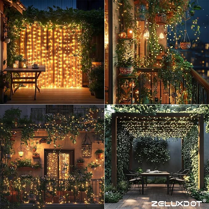 Fairy Lights Plug in,66FT 200LEDs Waterproof Led String Lights,8 Modes Remote Twinkle Light for Outdoor Indoor Christmas Wedding Birthday Garden Party Decorations,Green Wire,Warm White