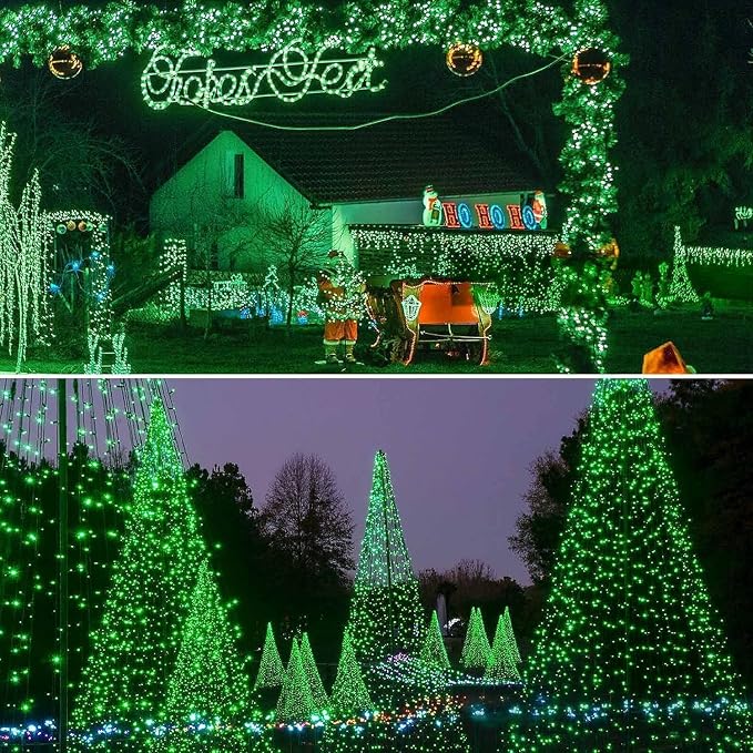Connectable 240LED 88Ft 13Modes Christmas String Lights Indoor Outdoor | Extendable Green Wire Red & Green Christmas Tree Lights with Timer | Twinkle Fairy Light Plug in for Xmas Tree(Red & Green)
