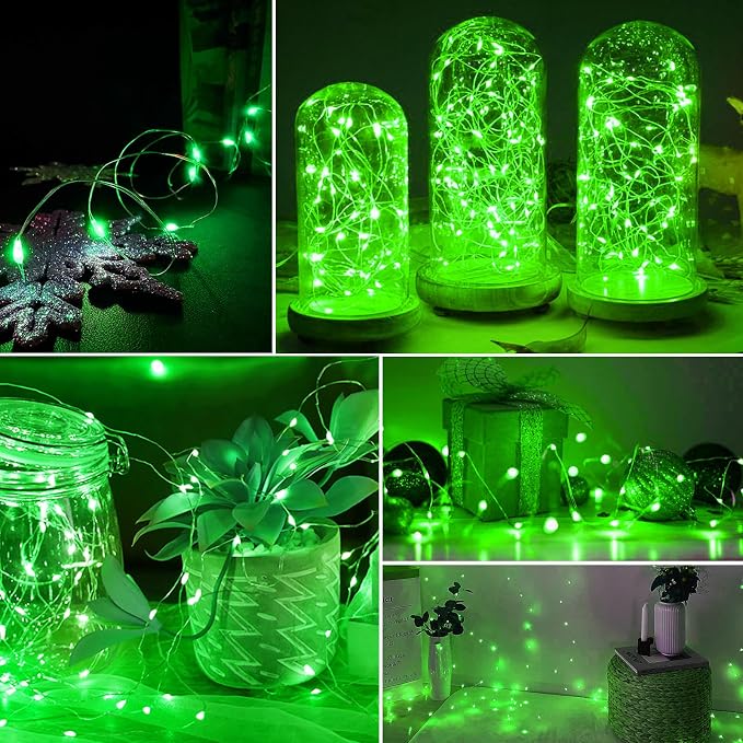 AIKEI 6 Pack LED Fairy Lights Battery Operated, Mini String Lights Waterproof 7ft 20 Led Firefly Starry Lights for Wedding Party Bedroom Garden Christmas Decoration Green