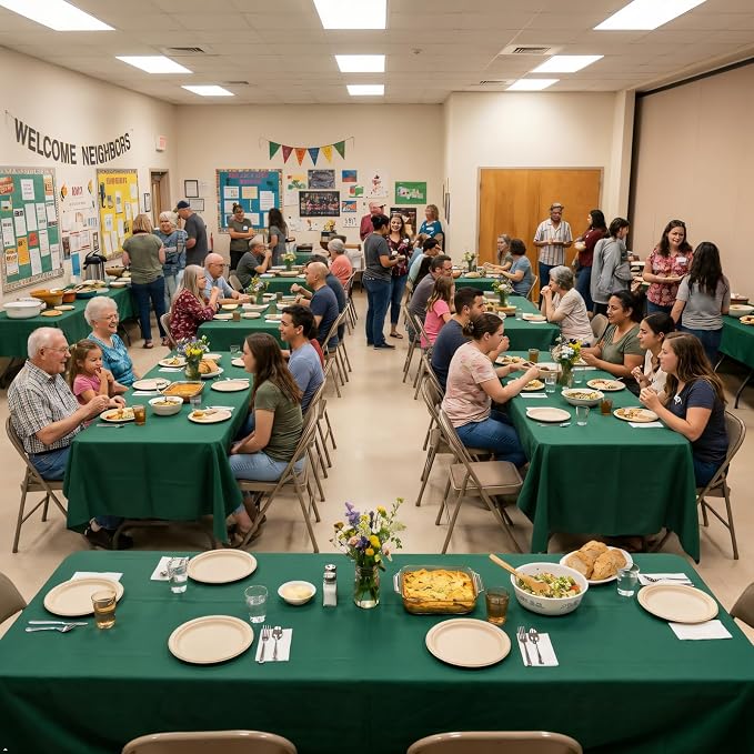 8 Pack Dark Green Tablecloth 60x102 Inch Hunter Green Rectangle Table Cloth for 6 Foot Rectangle Tables, Wrinkle Resistant Washable Fabric Table Cover for Dining Banquet Wedding Party