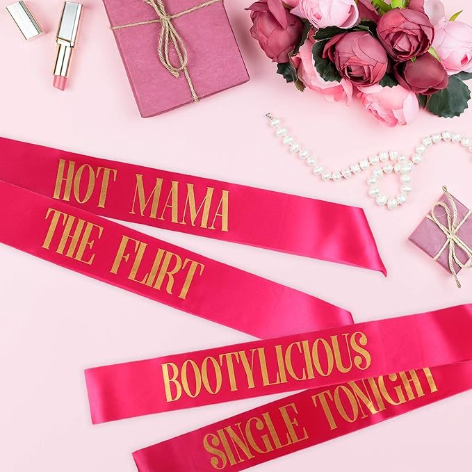 POP FIZZ DESIGNS Bachelorette Sash Set (18 pcs) 1 White Bride to Be Sash + 1 Maid of Honor Sash + 17 Bachelorette Sashes for The Bride Tribe - Amazing Bachelorette Party Favors