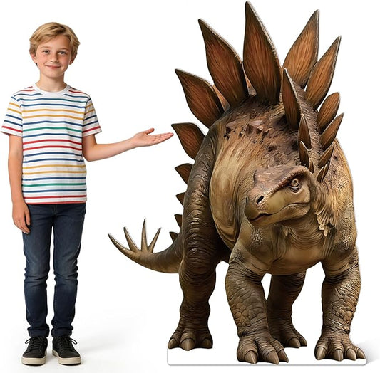 4Ft Stegosaurus Dinosaur Cardboard Cutout Stand-Up, Life Size Dinosaur Photo Prop for Party Decorations, Stegosaurus Standee for Themed Display, Stage Backdrop, Event Decor