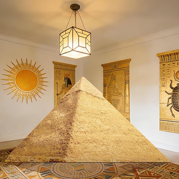 4.8 Ft Pyramid Cardboard Cutout Life Size Egyptian Pyramid Standee Ancient Egypt Stand Up Backdrop Props for Party Events Decoration Indoor Outdoor Classroom Museum Exhibit Photo Booth