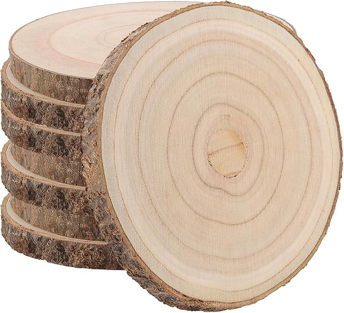Wood Slices 10-11 Inches,Wood Slices for Centerpieces Table Decorations,Unfinished Rounds Wood for Crafts,Wood Slice for Rustic Wedding Decoration Projects (10-11inch 10pcs)