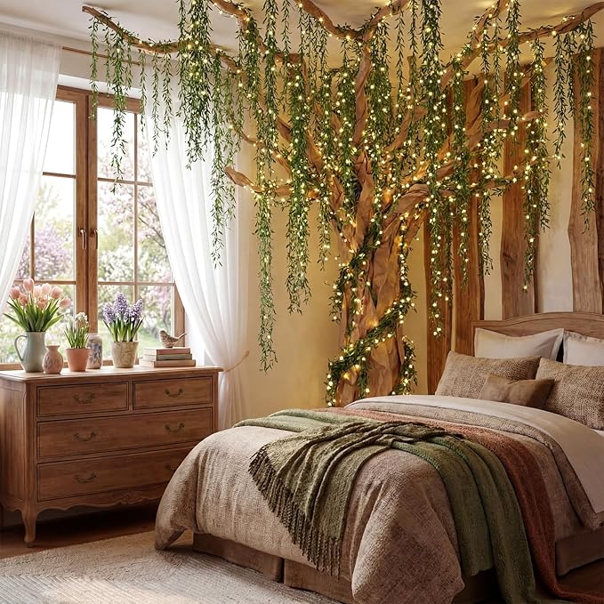 Yinder 41 Pcs Jungle Theme Decoration Set Artificial Hanging Vine Rainforest Greenery Leaves Vines Decor for Classroom VBS Tropical Forest Safari Party Indoor Outdoor Room Wall DIY Decor (Ivy)