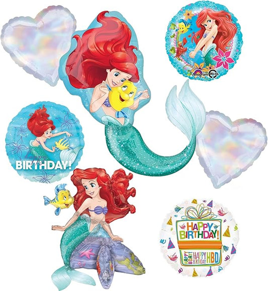 Little Mermaid Birthday Party Supplies Princess Ariel Balloon Bouquet Decorations