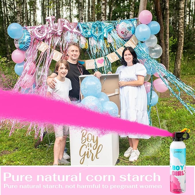 Gender Reveal Fire Extinguisher Set for Newborn Baby, 2Pc Blue Gender Reveal Smoke Bombs, 100% Biodegradable Color Blaster for Cool Gender Reveal Ideas, Confetti Power Cannon Shooter Party Supplies