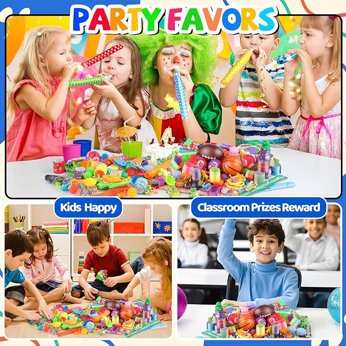 Amy&Benton 200PCS Party Favors for Kids 4-8 Goodie Bags Stuffers,Prize Box Toys for Kids Classroom,Toddler Bulk Fidget Toys Pinata Fillers,Classroom Birthday Gift Carnival Prizes Rewards