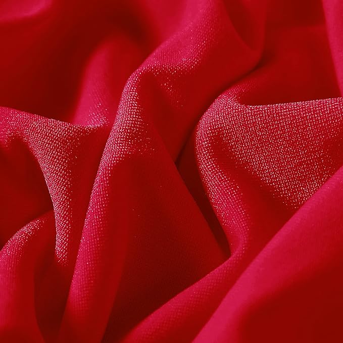 12 PCS Waterproof Stretch Spandex Folding Chair Covers, Dining Room Chair Slipcovers Protector for Wedding, Banquet, Party, Holidays, Celebration and Decoration（Red）