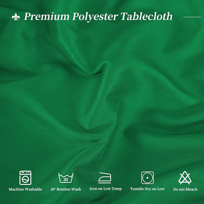 12 Pack Round Tablecloth 120 Inch - Green Polyester Tablecloth for Round Table, Premium Green Tableclothes Washable Fabric Table Cover for Wedding Party Banquet Restaurant Reception Dining