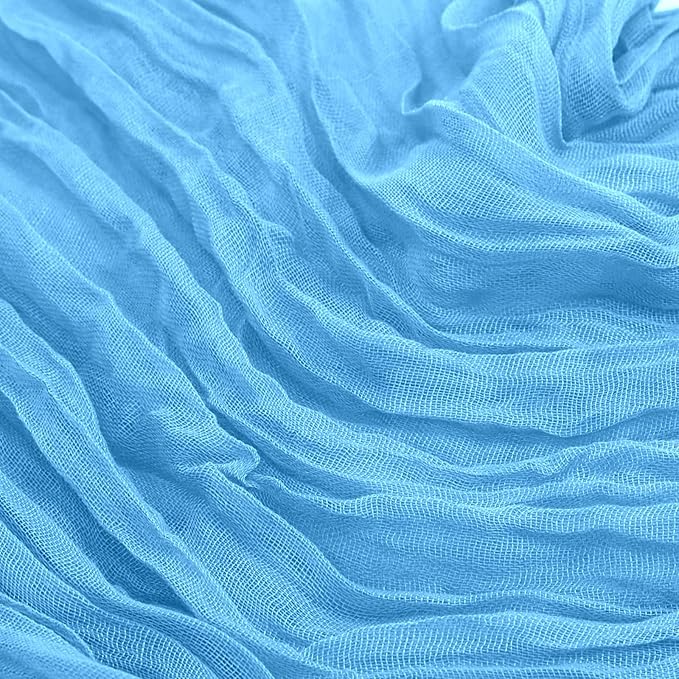 16 Pack Baby Blue Cheesecloth Table Runner 10ft Boho Gauze Fabric 120 Inch Cheese Cloth Table Runner Rustic Sheer for Holiday Baby Shower Party Décor Home Wedding Decoration