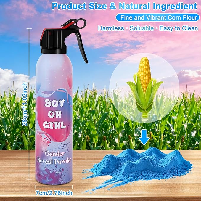 2 Pack Gender Reveal Smoke Bombs – Blue Color Blasters Powder Spray for Baby Boy Shower Parties, Weddings Decorations, Outdoor Celebrations – Long-Lasting Vibrant Smoke for Photos & Videos
