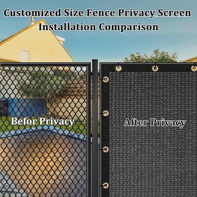 Shade&Beyond 8'x11' Dark Grey Privacy Screen Fence Cover 170 GSM Fencing Mesh Fence Panel for Wall Garden Yard Backyard Indoor Outdoor Home Decoration