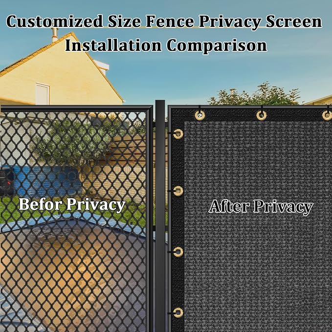Shade&Beyond 8'x6' Dark Grey Privacy Screen Fence Cover 170 GSM Fencing Mesh Fence Panel for Wall Garden Yard Backyard Indoor Outdoor Home Decoration