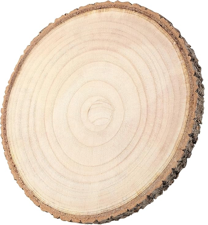 6 Pack 8-9 Inch Wood Slices, Unfinished Natural Wood Slices with Tree Bark, Round Wood Slices for Wedding,Table Centerpieces,Décor,Crafts, Parties, DIY Projects