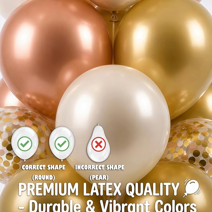 Balloon Column Kit Set of 2 With Balloons Included - with Base, and Pole,Balloon Tower Backdrop Decoration for Wedding, Baby Shower, Birthday Party, or Bachelorette Parties (Rose Champagne Gold)