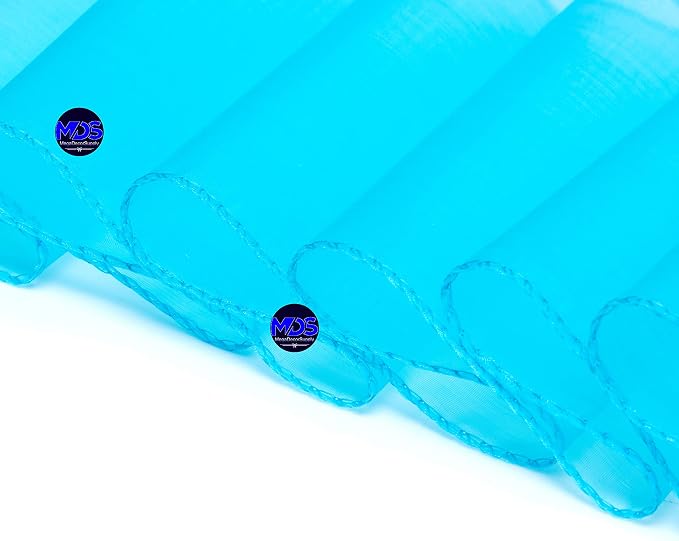 MDS® Pack of 200 Organza Chair Sashes for Wedding Decoration, Reusable Sheer Chair Bows for Banquet Chair Cover, Reception, Bridal Shower, Baby Shower, Birthday Party & Special Events - Turquoise