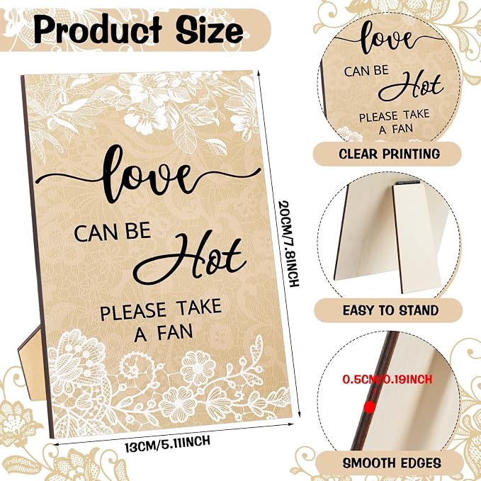 Roowest Wedding Fans for Guests Bulk 100 Pcs Retro Lace Wedding Hand Fans 1 Table Sign Abanicos para Boda Thank You for Celebrating with Us Favors for Bridal Shower Tea Party Gift