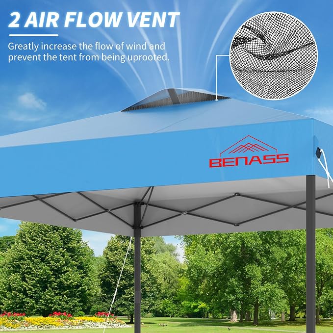 10x10 Pop Up Canopy, Easy Up Canopy Tent, Heavy Duty Tents for Parties, One Person Easy Set Up Event Tent, Turquoise