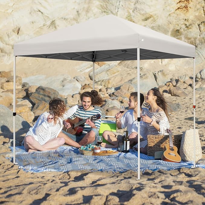 Northroad 8X8 FT Pop Up Canopy, Outdoor Instant Canopy Tent w/Carrying Bag, Portable Gazebo Shelter for Wedding Party,Commercial Event,Patio,Garden,Beach -White