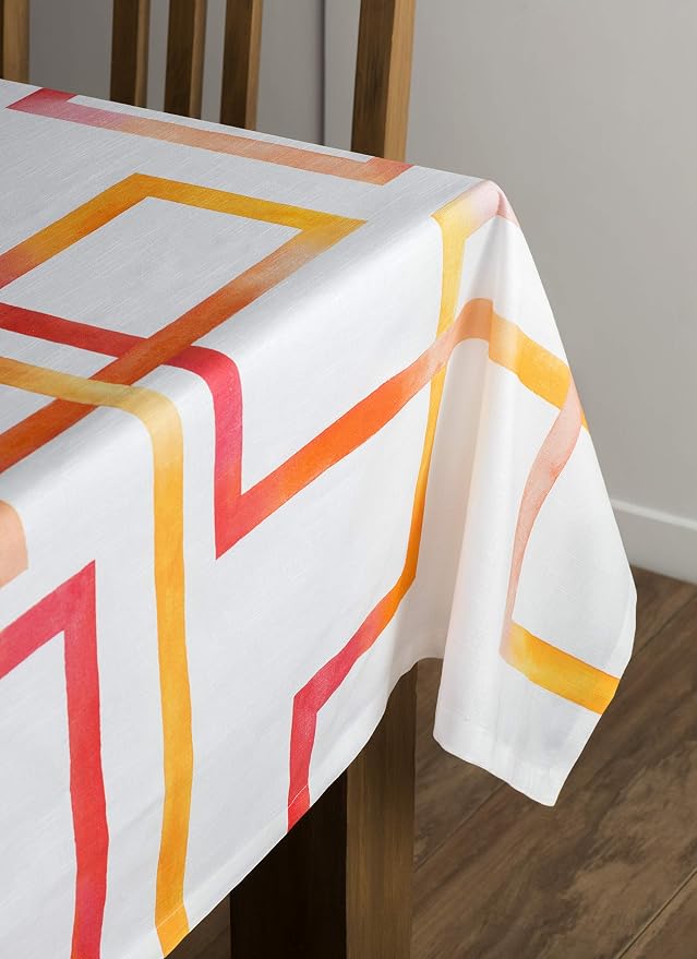 Maison d' Hermine Table Cloth Rectangle Table 100% Cotton 60 x 108 Inches Tablecloth Reusable Decorative for Dining Kitchen Room Farmhouse Party Home Hotel Restaurant Spring Summer - Summer Maze