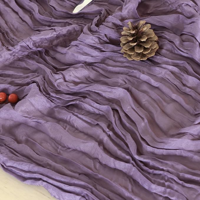 3 Pack Dusty Purple Cheesecloth Table Runner 120 Inch 10FT Cheese Cloth Fabric Runners for Birthday Party, Banquet, Theme Party, Wedding Decoration