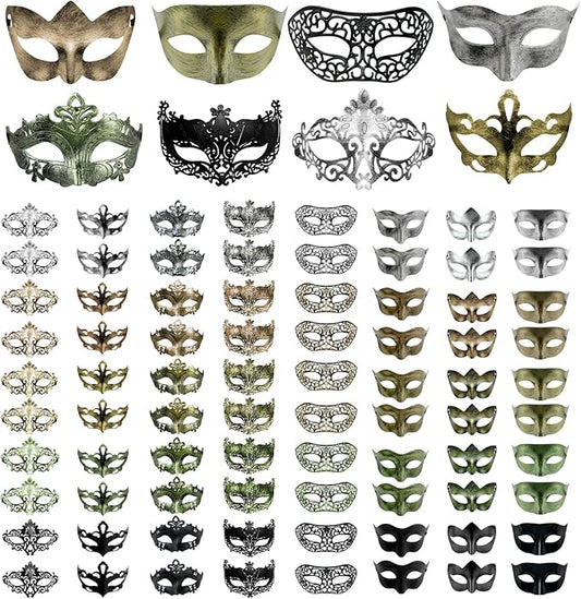 80 Pieces Masquerade Masks Vintage Antique Mask Venetian Party Masks