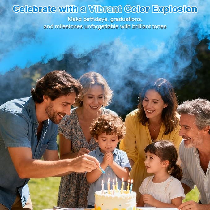 2 Pack Gender Reveal Smoke Bombs – Blue Color Blasters Powder Spray for Baby Boy Shower Parties, Weddings Decorations, Outdoor Celebrations – Long-Lasting Vibrant Smoke for Photos & Videos