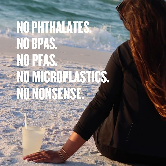 Biodegradable New Wave Straws, PHA, 250 Count, Free of Microplastics and Toxins, Won’t Get Soggy, for Hot & Cold Drinks, Home Compostable, Unwrapped, 7.75"