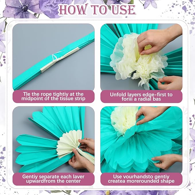 Chunful 5 Pcs 30'' 24'' Gaint Boho Tissue Paper Flowers Decoration Large Hanging Tissue Paper Pom Poms Decor for Boho Baby Shower Birthday Bachelorette Wedding Bridal Shower Party Nursery Decoration