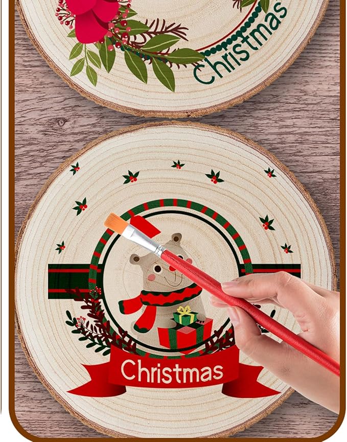 Set of (10) 10-11 Inches Large Wood Slices, Wood Centerpieces for Tables, Wood Slices for Centerpieces, Unfinished Wood Rounds for Wedding, Baby Shower, Party, Natural Paulownia Wooden Slabs