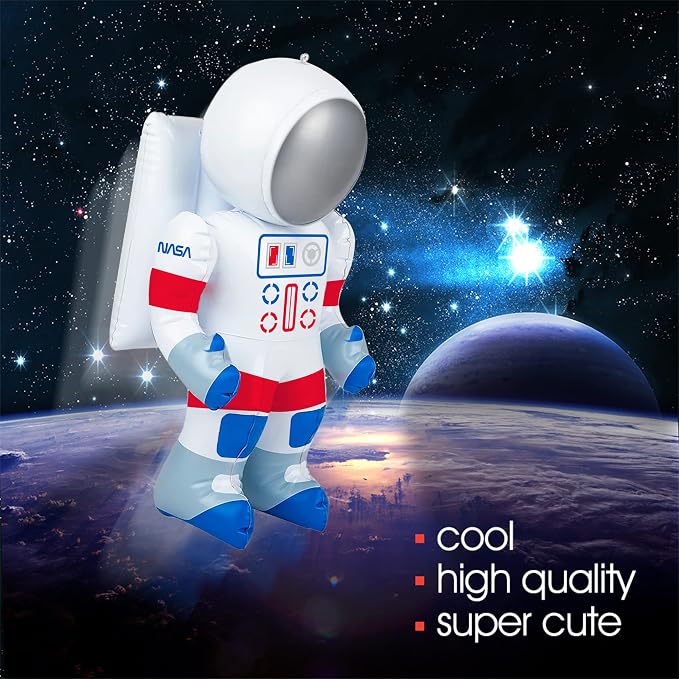 ArtCreativity 2 Pack 22” Inflatable Astronaut Balloon with Hanging Tag, Astronaut Party Decorations for Outer Space Events, Party Inflates for Christmas, Birthday and Science Kids Fun Accessories