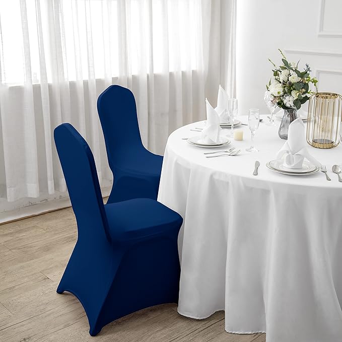 Waterproof Spandex Chair Cover 12PCS, Stretch Dining Chair Covers, Polyester Outdoor Chair Covers, Protector Stretch Chair Cover for Party Universal, Banquet, Wedding Event, Hotel(Classic Blue)